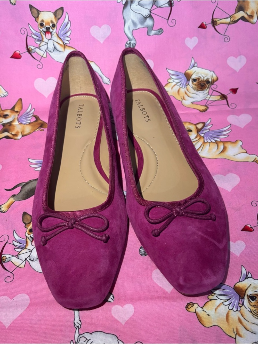 Talbots Tinsley Bow Suede Ballet Flats, size 10.5